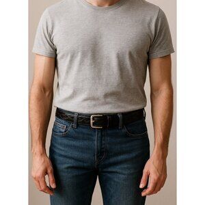 Justin Wéstern Men’s Genuine Leather Belt Black Silver Buckle Textured snake 42